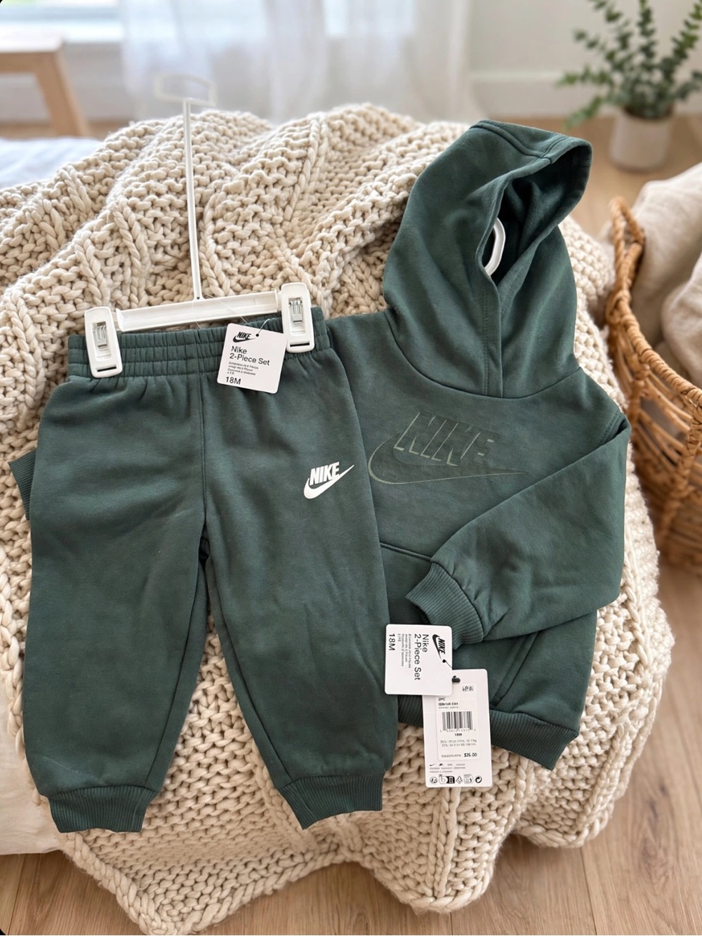 Nike Kids Forest Green Hoodie & Jogger Set